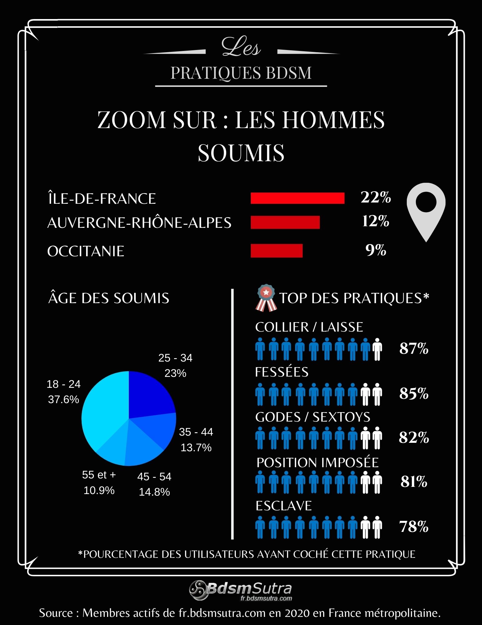 Infographie BDSM 2020 : hommes soumis
