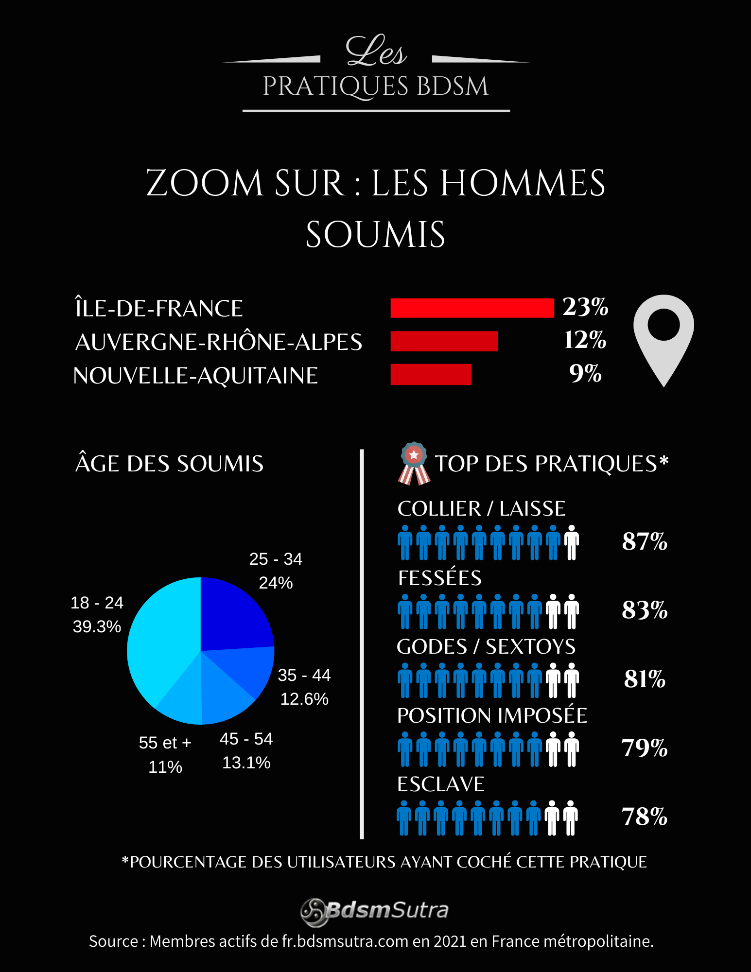 Infographie BDSM 2021 : hommes soumis